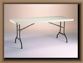 6ft tables, 8ft tables, 60inch round tables and ice tables