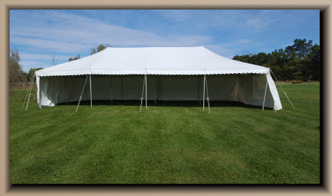 20x40 pole tent with sidewalls